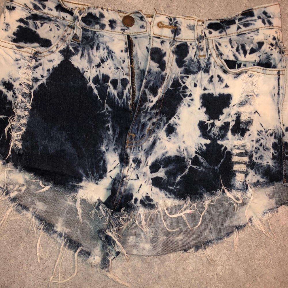 High waist tie dye shorts
